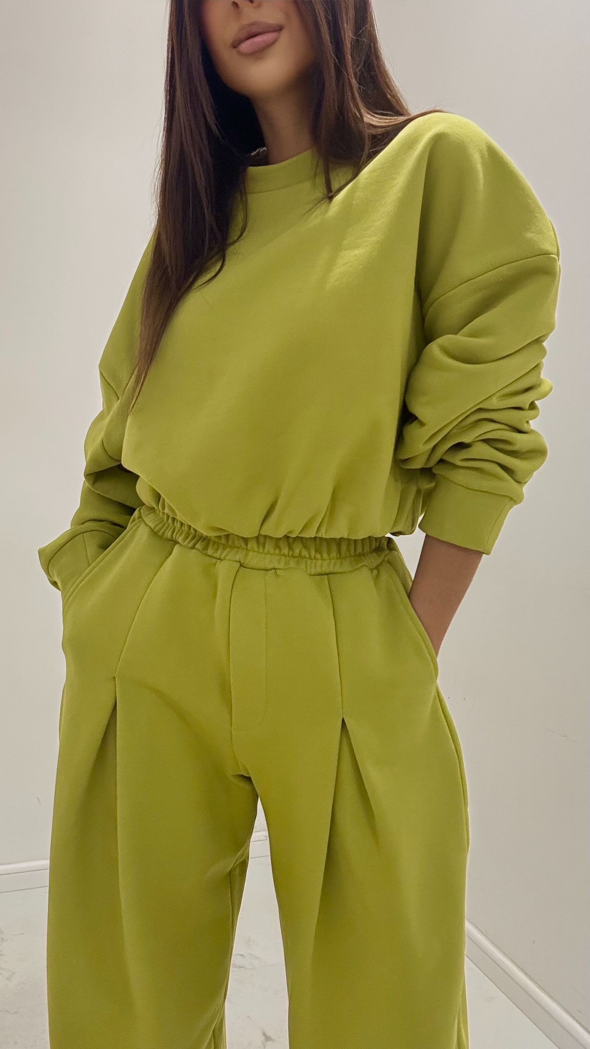 Komplet, dres limonka bawełniany S i M